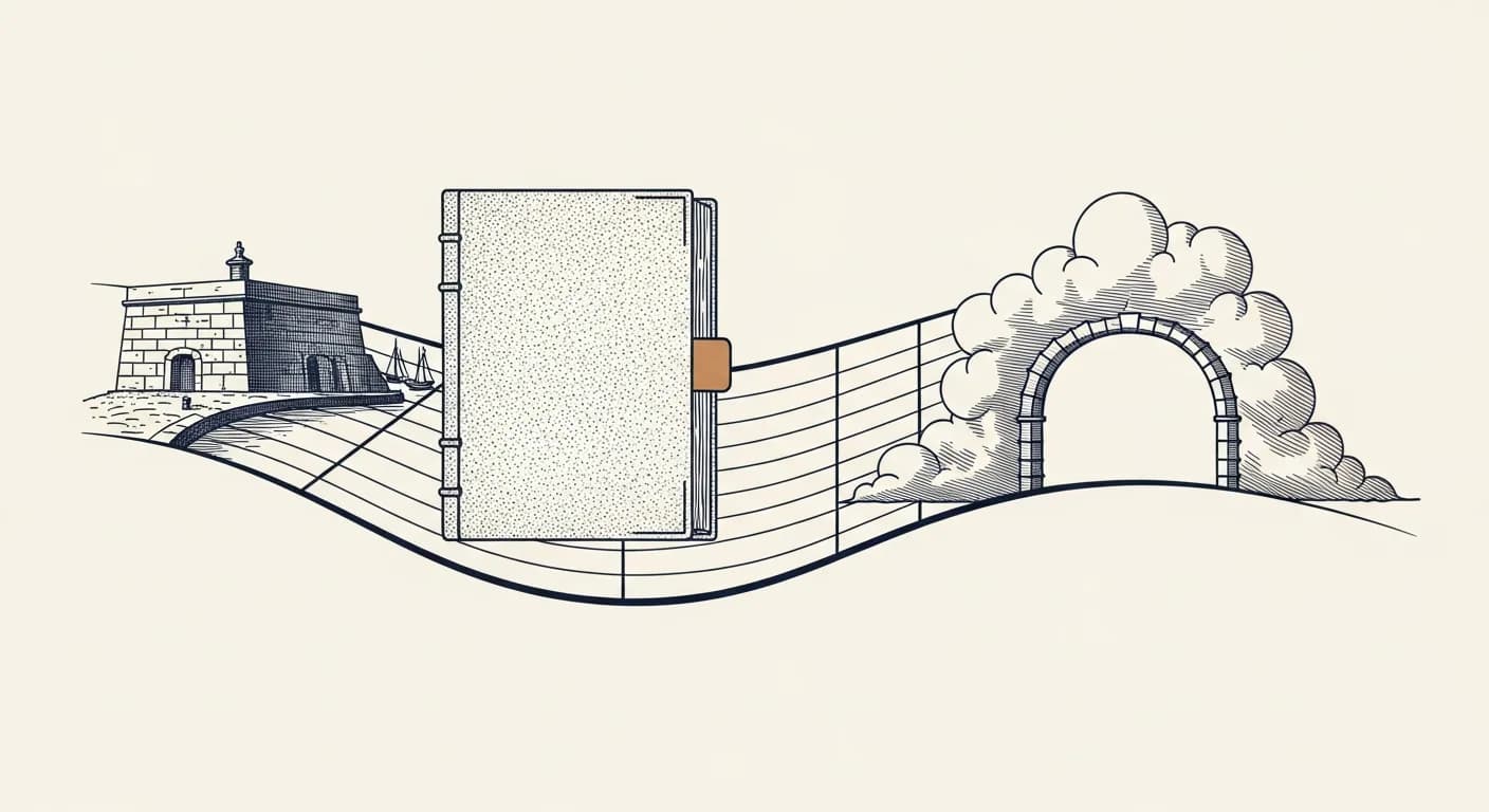 Cloud migration, editorial illustration